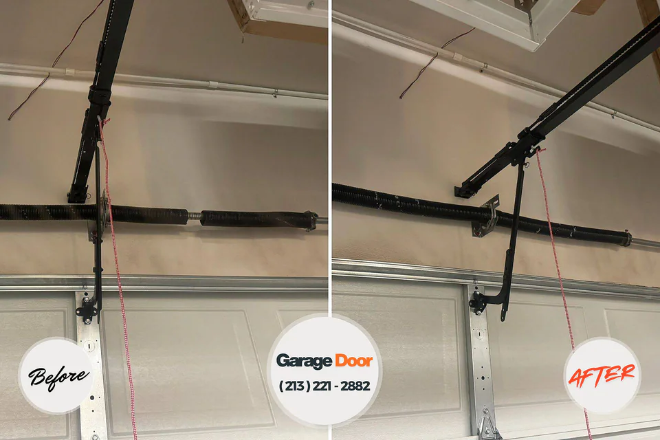 Before and after: garage door repair Mineral Springs, AR